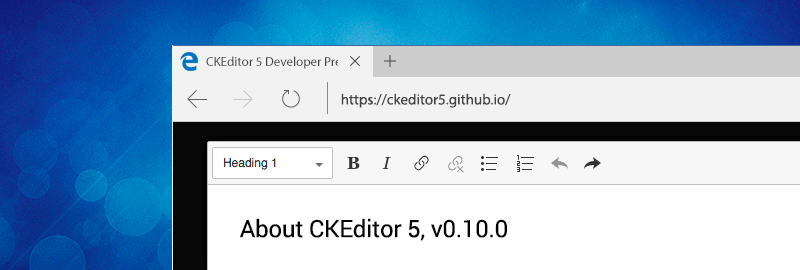Tenth developer preview of CKEditor 5 available image