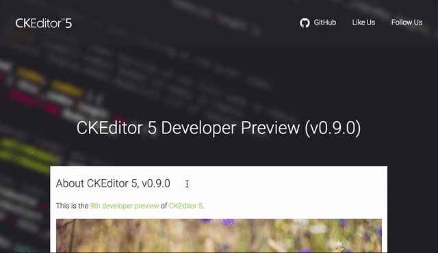 CKEditor 5 inline editor preview